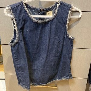 Gap Denim ruffled tank top shirt